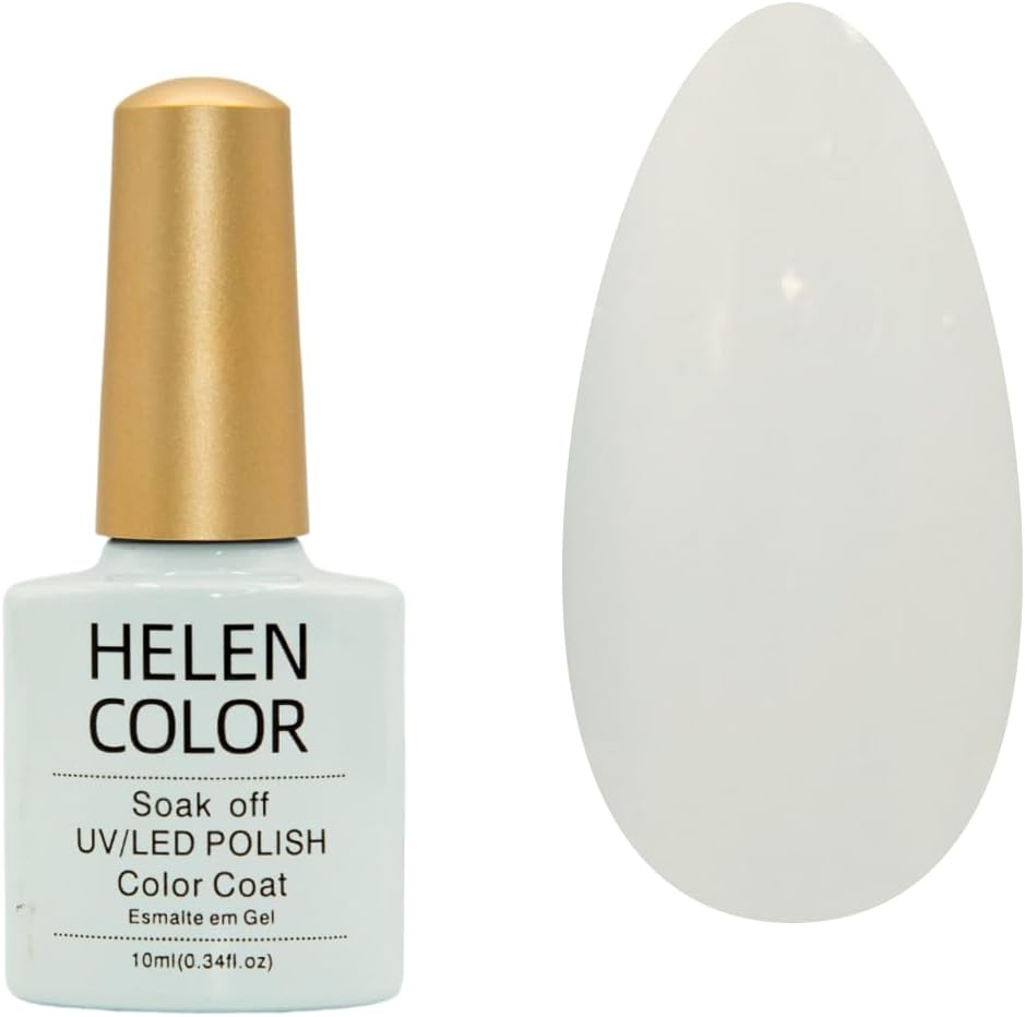 HELEN COLOR Kit 3 Esmaltes em Gel UV/LED 10ml Cada Frasco Secagem Rápida Alta Durabilidade Acabamento Brilhante (Básicos)